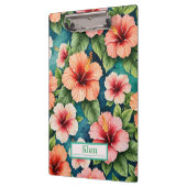ハイビスカスフラワーパターンデジタルアートパーソナライズされた/ クリップボード (左)