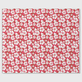 ハイビスカスフラワーパターン ラッピングペーパー (フラット)