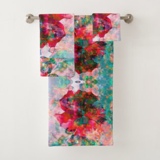 ハイビスカスフラワーパッチタオルセット バスタオルセット