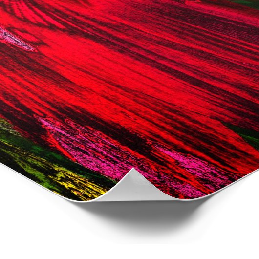 ハイビスカスフラワーファンタジーフローラ抽象芸術 ポスター (角)