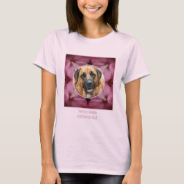 ハイビスカスフラワーフレーム自分のペットの写真を作成 Tシャツ