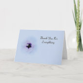 ハイビスカスフラワーブルー背景デザイン サンキューカード (正面)