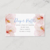 ハイビスカスフラワーベビーシャワーおむつラッフルチケット エンクロージャーカード (正面)