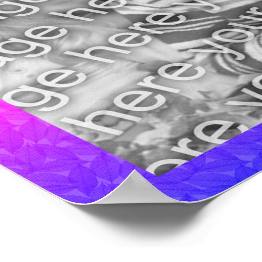 ハイビスカスフラワーレインボー自分の写真を作成 ポスター (角)