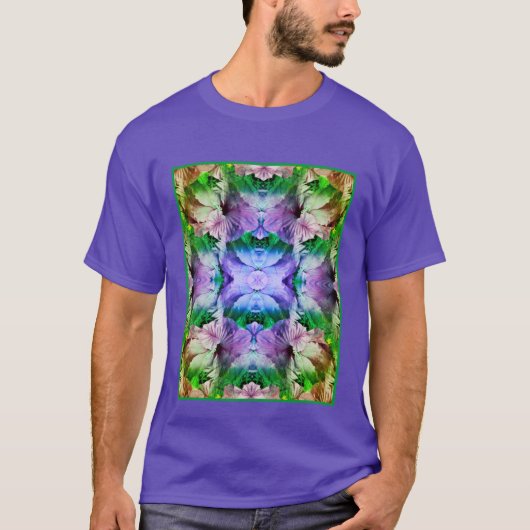 ハイビスカスフラワー乗算抽象芸術 Tシャツ (正面)