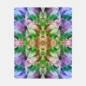 ハイビスカスフラワー動揺して抽象芸術 フリースブランケット (正面)