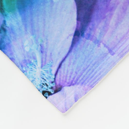 ハイビスカスフラワー動揺して抽象芸術 フリースブランケット (角)