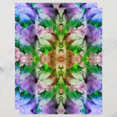 ハイビスカスフラワー抽象芸術スクラップブック紙 (正面/裏面)