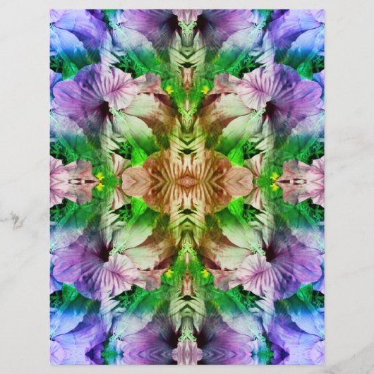 ハイビスカスフラワー抽象芸術スクラップブック紙 (正面)