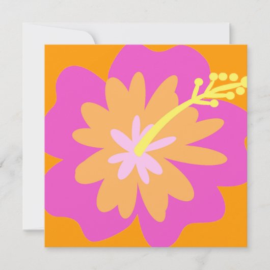 ハイビスカスフラワー招待状 招待状 (正面)