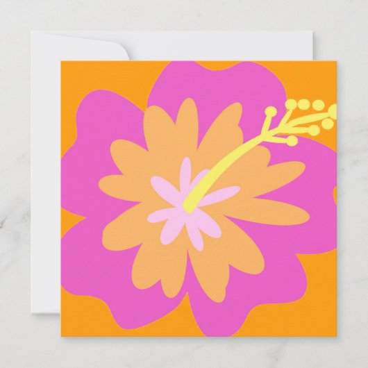 ハイビスカスフラワー招待状 招待状 (正面)