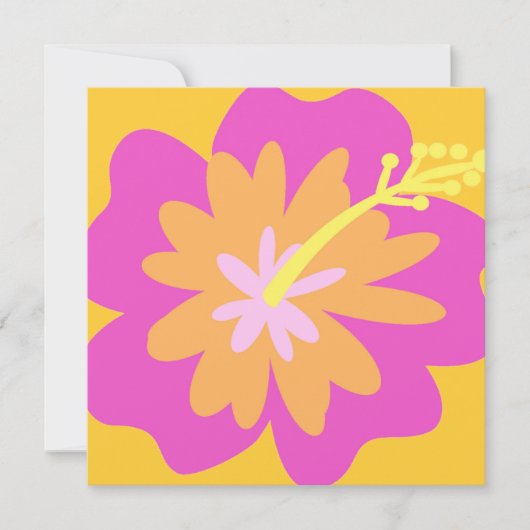 ハイビスカスフラワー招待状 招待状 (正面)