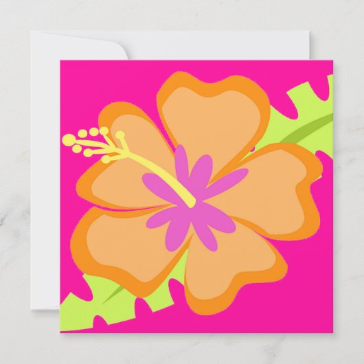 ハイビスカスフラワー招待状 招待状 (正面)