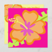 ハイビスカスフラワー招待状 招待状 (正面/裏面)