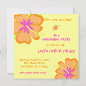 ハイビスカスフラワー招待状 招待状 (裏面)