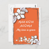 ハイビスカスフラワー熱帯ビーチハワイアン結婚ズ ポストカード (正面/裏面)