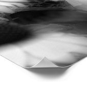 ハイビスカスフラワー高コントラスト白黒 ポスター (角)