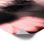 ハイビスカスフラワー黒白 ポスター (角)