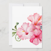 ハイビスカスフローラウォーターカラーロマンティックブライダルシャワー 招待状 (裏面)