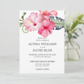 ハイビスカスフローラウォーターカラーロマン結婚ティーズ 招待状 (スタンド正面)