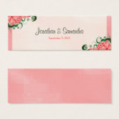 ハイビスカスフローラピンク結婚式の引き出物メッセージカード (正面&裏面)