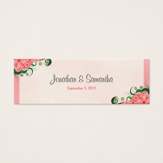 ハイビスカスフローラピンク結婚式の引き出物メッセージカード (正面)