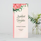 ハイビスカスフローラピンク結婚式 プログラムテンプレート プログラム (スタンド正面)