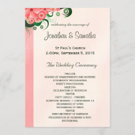 ハイビスカスフローラピンク結婚式 プログラムテンプレート プログラム