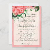 ハイビスカスフローラピンク5" x 7"結婚式招待状 招待状 (正面)