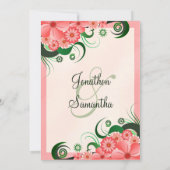 ハイビスカスフローラピンク5" x 7"結婚式招待状 招待状 (裏面)