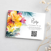 ハイビスカスフローラ熱帯行先結婚式 出欠カード