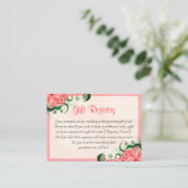 ハイビスカスフローラ結婚ピンクのギフトレジストリ エンクロージャーカード (スタンド正面)