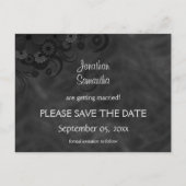 ハイビスカスブラックフローラゴシックSave The Date Card 案内ポストカード (裏面)