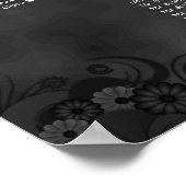 ハイビスカスブラック14テーブ結婚ルのシーティングチャート ポスター (角)