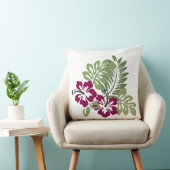 ハイビスカスブルゴーニュ葉飾りフローラT-Shir クッション (椅子)