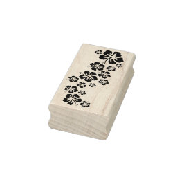 ハイビスカスブロッサムガーランド+あなたのバックグランド。&アイディア ラバースタンプ