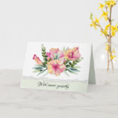 ハイビスカスブーケ悔やみや弔慰 カード (黄色い花)