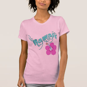 ハイビスカスプロダクトが付いているハワイ Tシャツ