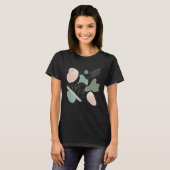 ハイビスカスミニマルフラワーウィメンズ抽象芸術ボウ Tシャツ (正面フル)