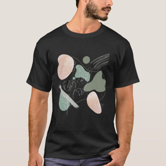 ハイビスカスミニマルフラワーウィメンズ抽象芸術ボウ Tシャツ (正面)