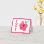 ハイビスカスラブカスタマイズ可能グリーティングカード カード (黄色い花)