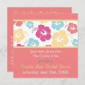ハイビスカスルアウ（ハワイ式宴会）ブライダルシャワー招待状 招待状 (正面/裏面)