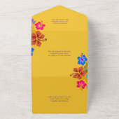 ハイビスカスルアウ（ハワイ式宴会）誕生祝い オールインワン招待状 (外側)