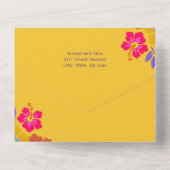 ハイビスカスルアウ（ハワイ式宴会）誕生祝い オールインワン招待状 (裏面)