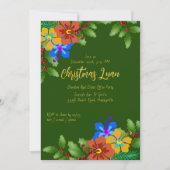 ハイビスカスンホリークリスマスオフィスパーティの招待状 招待状 (正面)