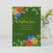 ハイビスカスンホリークリスマスオフィスパーティの招待状 招待状 (スタンド正面)