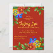 ハイビスカスンホリークリスマスオフィスパーティの招待状 招待状 (正面)