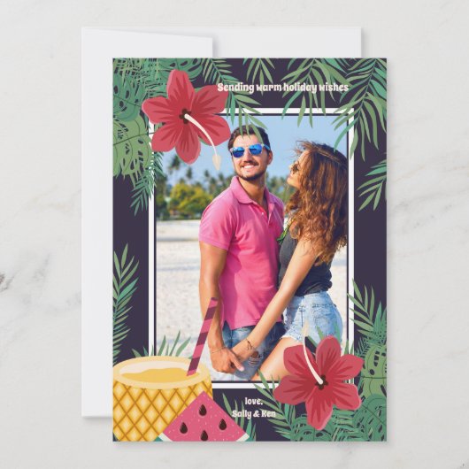 ハイビスカス写真グリーティングカード シーズンカード (正面)