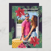 ハイビスカス写真グリーティングカード シーズンカード (正面/裏面)