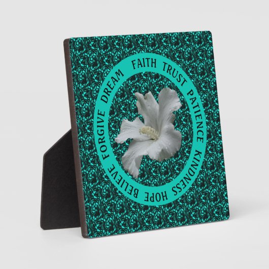 ハイビスカス感動的の励まし フォトプラーク (正面)